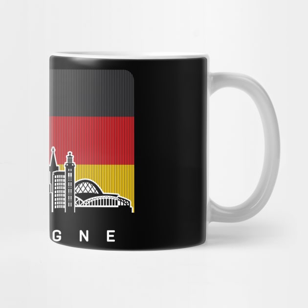 Cologne Germany Skyline German Flag by travel2xplanet